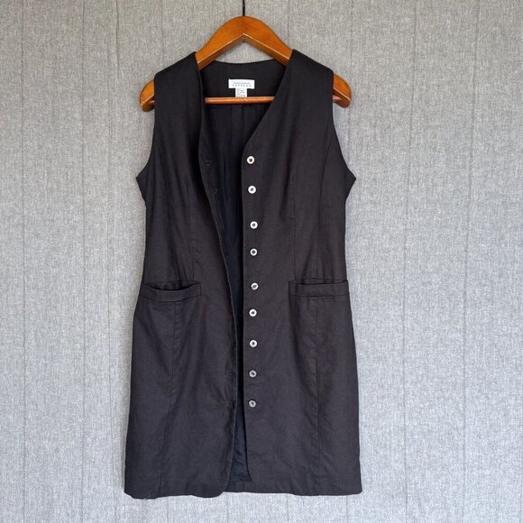 90s EXPRESS Compagnie Internationale Sleeveless Button Down Pencil Dress - Picture 3 of 11